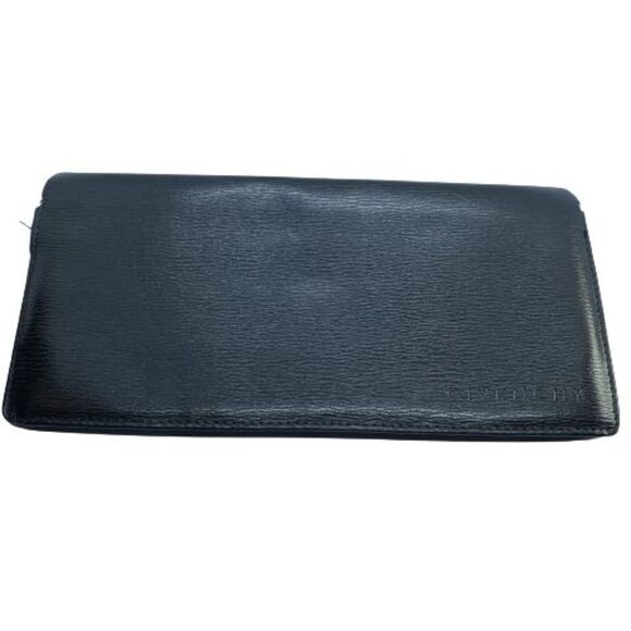 Givenchy Gentleman Black Leather Slim Long Wallet **FLAWS**